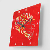 Lacrosse-Tormann-Masken-Wort-Kunst-Uhr Quadratische Wanduhr (Winkel)