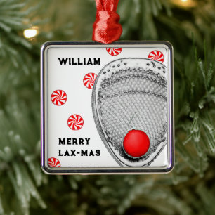 Lacrosse-Torwart-Weihnachten Ornament Aus Metall