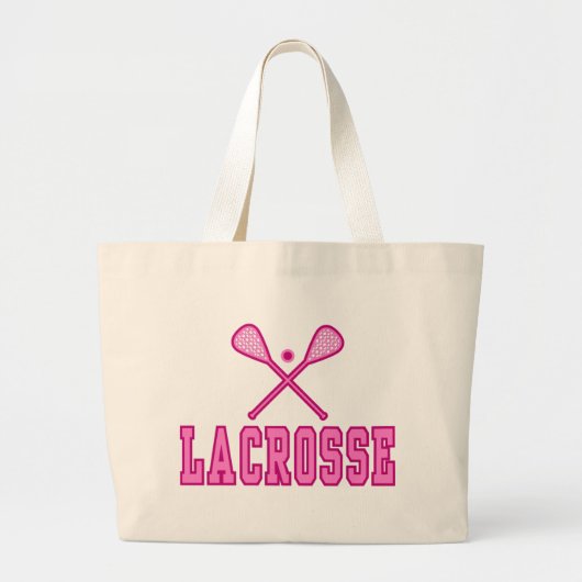 Lacrosse-Tragetaschen (rosa) Jumbo Stoffbeutel (Vorne)