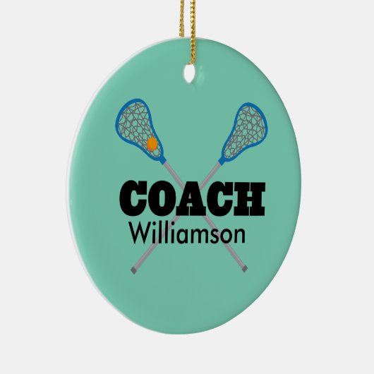 Lacrosse-Trainer-personalisierte Geschenk-Idee Keramikornament (Rechts)