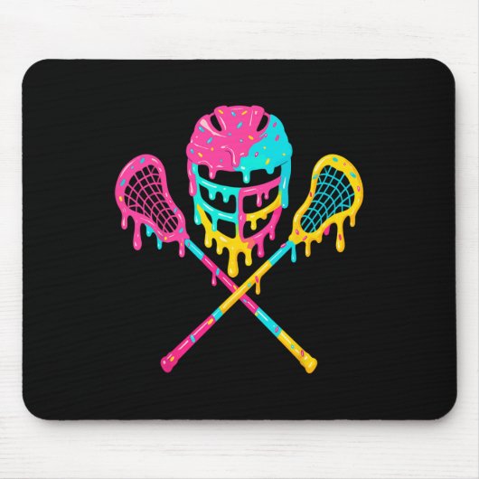 Lacrosse Tropfen Lax Helm Eisklammern Mousepad (Vorne)
