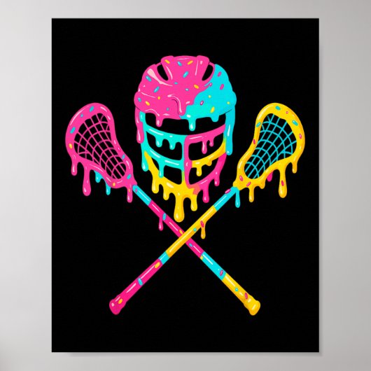 Lacrosse Tropfen Lax Helm Eisklammern Poster (Vorne)