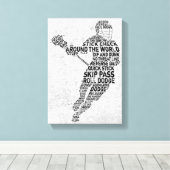 Lacrosse Typografie Design Leinwanddruck (Insitu (Holzboden))