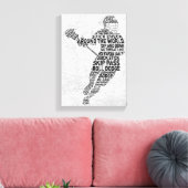 Lacrosse Typografie Design Leinwanddruck (Insitu (Wohnzimmer))