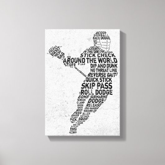 Lacrosse Typografie Design Leinwanddruck (Vorderseite)
