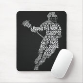 Lacrosse Typografie Design Mousepad (Mit Mouse)