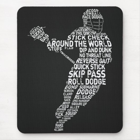 Lacrosse Typografie Design Mousepad (Vorne)