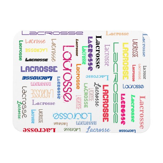 Lacrosse Typografy Flexible Foto Magnet (Horizontal)