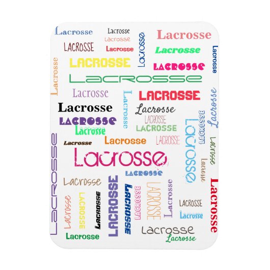 Lacrosse Typografy Flexible Foto Magnet (Vertikal)