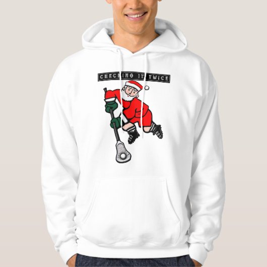 Lacrosse überprüft es zweimal im T - Shirt Hoodie (Vorderseite)