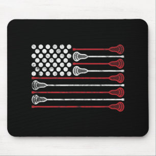 Lacrosse USA Flag Lax Mousepad