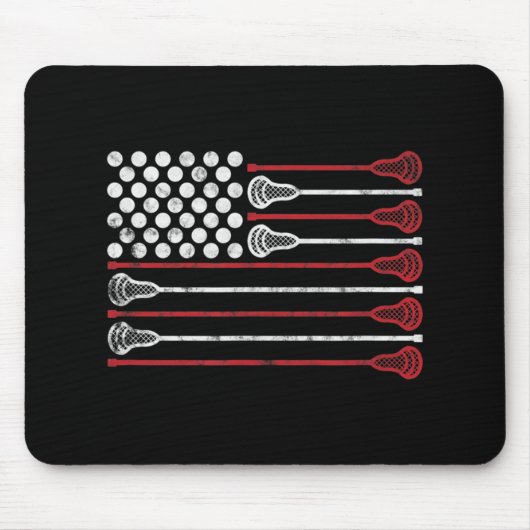 Lacrosse USA Flag Lax Mousepad (Vorne)