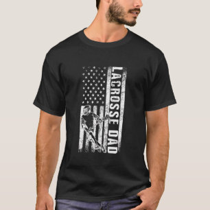 Lacrosse Vater American Flag Lax Daddy Vatertag T-Shirt