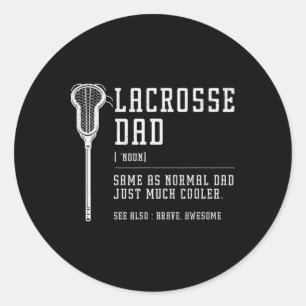 Lacrosse-Vater Daddy Zitat Definition Männer Vinta Runder Aufkleber