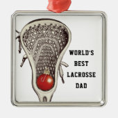 Lacrosse Vater Gift Metal Ornament (Vorne)