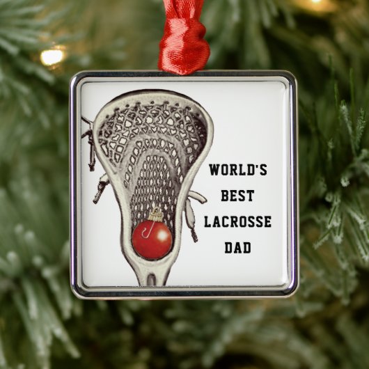 Lacrosse Vater Gift Metal Ornament Aus Metall (Baum)