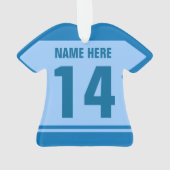 Lacrosse Vater Name & Nummer Jersey Ornament (Rückseite)