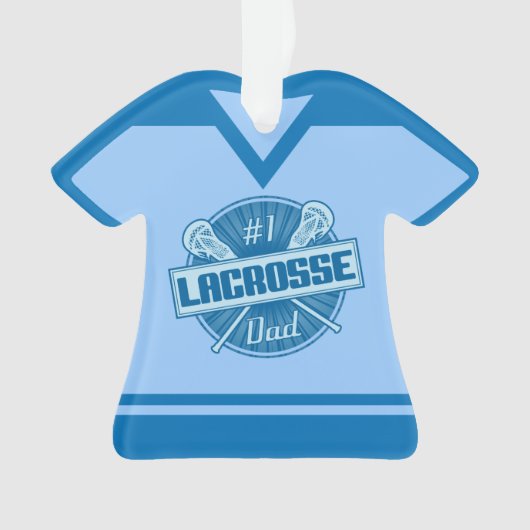 Lacrosse Vater Name & Nummer Jersey Ornament (Vorderseite)