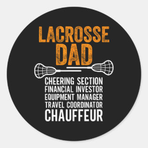 Lacrosse Vater Player Chevabteilung Funny Father' Runder Aufkleber