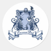 Lacrosse Vater Runder Aufkleber (Vorderseite)