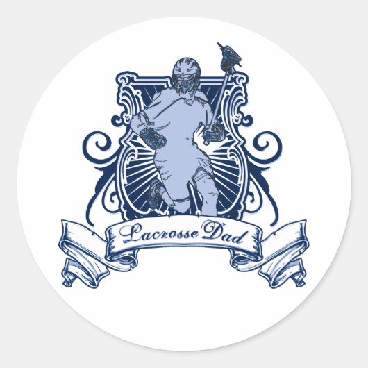 Lacrosse Vater Runder Aufkleber (Vorderseite)