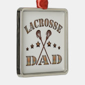 Lacrosse Vater Steampunk Style Silbernes Ornament (Rechts)