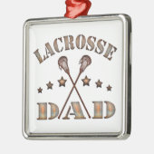Lacrosse Vater Steampunk Style Silbernes Ornament (Links)