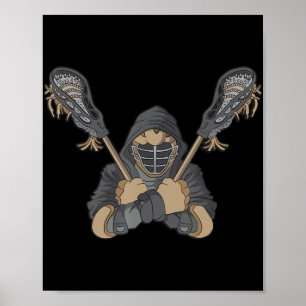 Lacrosse Vintage Retro Lacrosse-Schläger Illustrat Poster
