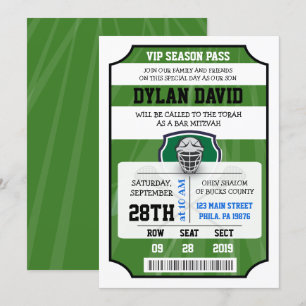 LACROSSE VIP-TICKET Bar/Bat-Mizwa-Einladung Einladung