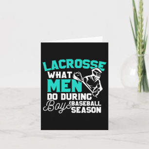 Lacrosse Was Männer während des Geschenks mit Jung Karte