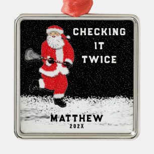 Lacrosse Weihnachten Ornament Aus Metall