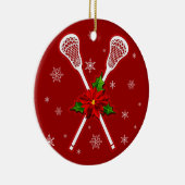 Lacrosse-Weihnachtsbaumdekoration Keramikornament (Rechts)