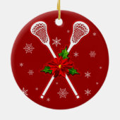 Lacrosse-Weihnachtsbaumdekoration Keramikornament (Hinten)