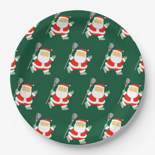 Lacrosse Weihnachtsfeiertag Pappteller (Vorderseite)