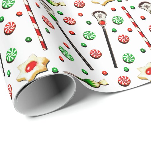 Lacrosse Weihnachtsgeschenk Geschenkpapier (Rolleneckpunkt)