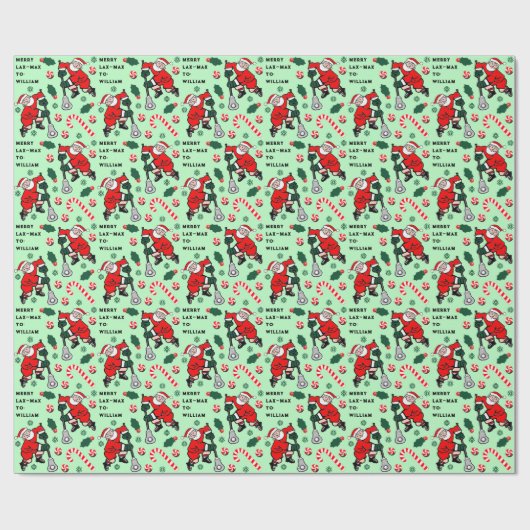 Lacrosse Weihnachtsgeschenk Geschenkpapier (Flach)