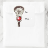 Lacrosse Weihnachtsgeschenke Tags Quadratischer Aufkleber (Tasche)