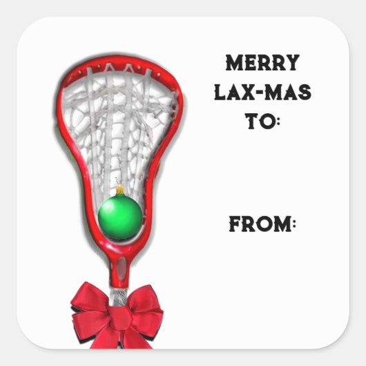 Lacrosse Weihnachtsgeschenke Tags Quadratischer Aufkleber (Vorderseite)