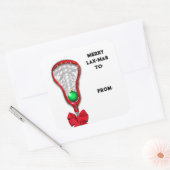 Lacrosse Weihnachtsgeschenke Tags Quadratischer Aufkleber (Umschlag)