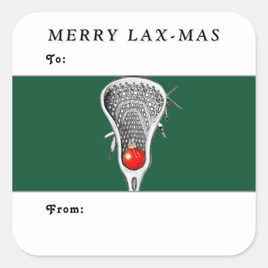 Lacrosse Weihnachtsgeschenke Tags Quadratischer Aufkleber (Vorderseite)