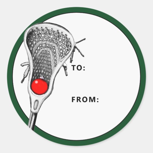 Lacrosse Weihnachtsgeschenke Tags Runder Aufkleber (Vorderseite)