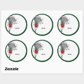 Lacrosse Weihnachtsgeschenke Tags Runder Aufkleber (Blatt)