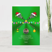Lacrosse-Weihnachtskarten für Spieler oder Trainer Karte (Rückseite)