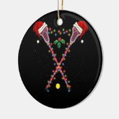 Lacrosse Weihnachtsmannmütze Weihnachtslichter Spo Keramik Ornament (Links)