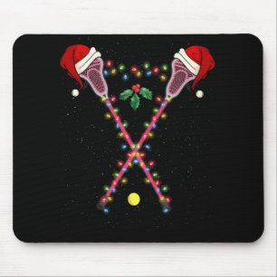 Lacrosse Weihnachtsmannmütze Weihnachtslichter Spo Mousepad