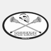 Lacrosse Weiße Sticks Verteidigung Ovaler Aufkleber (Vorderseite)
