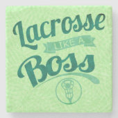 Lacrosse wie ein Boss Steinuntersetzer (Vorderseite)