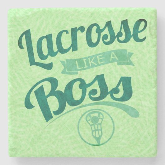 Lacrosse wie ein Boss Steinuntersetzer (Vorderseite)