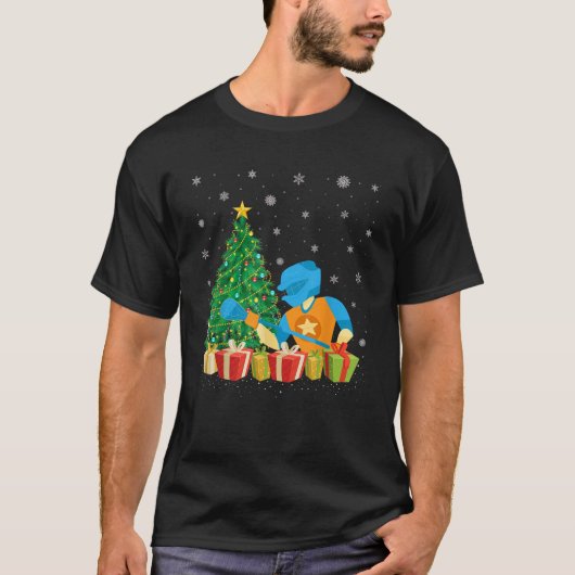 Lacrosse Xmas Tree Lighting Weihnachtsmannmütze La T-Shirt (Vorderseite)