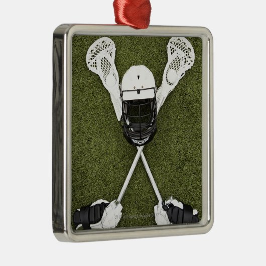 Lacrossestöcke, Handschuhe, Bälle und Ornament Aus Metall (Rechts)